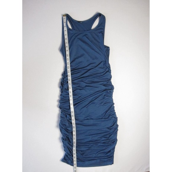 Zeagoo Prussian Blue Ruched Bodycon Stretch Sleeveless Midi Dress Size M - Picture 9 of 9
